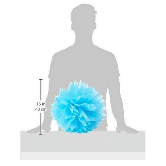 15 Vibrant Tissue Pom Pom Decorations - Red, Yellow, and‎ Green - Picture 3 of 4